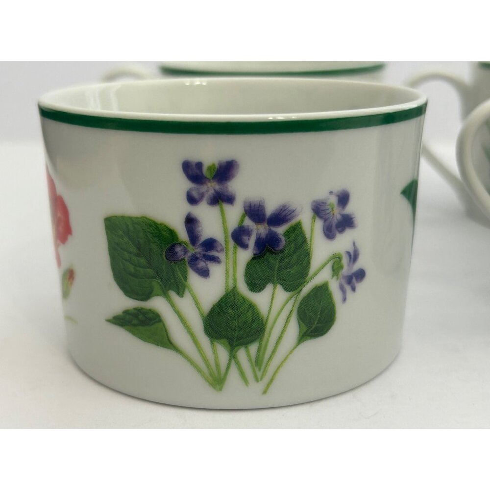 4 National Wildlife Federation Floral Coffee Tea Mugs Orchid Violets Poppy Iris - Picture 11 of 12